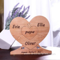 Personalized Wooden Heart Puzzle with Name Engraving from 1 to 8